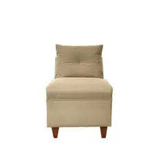 SOFAS HOME - BUTACA MATEO CHENILLE BEIGE PATA MADERA 1C