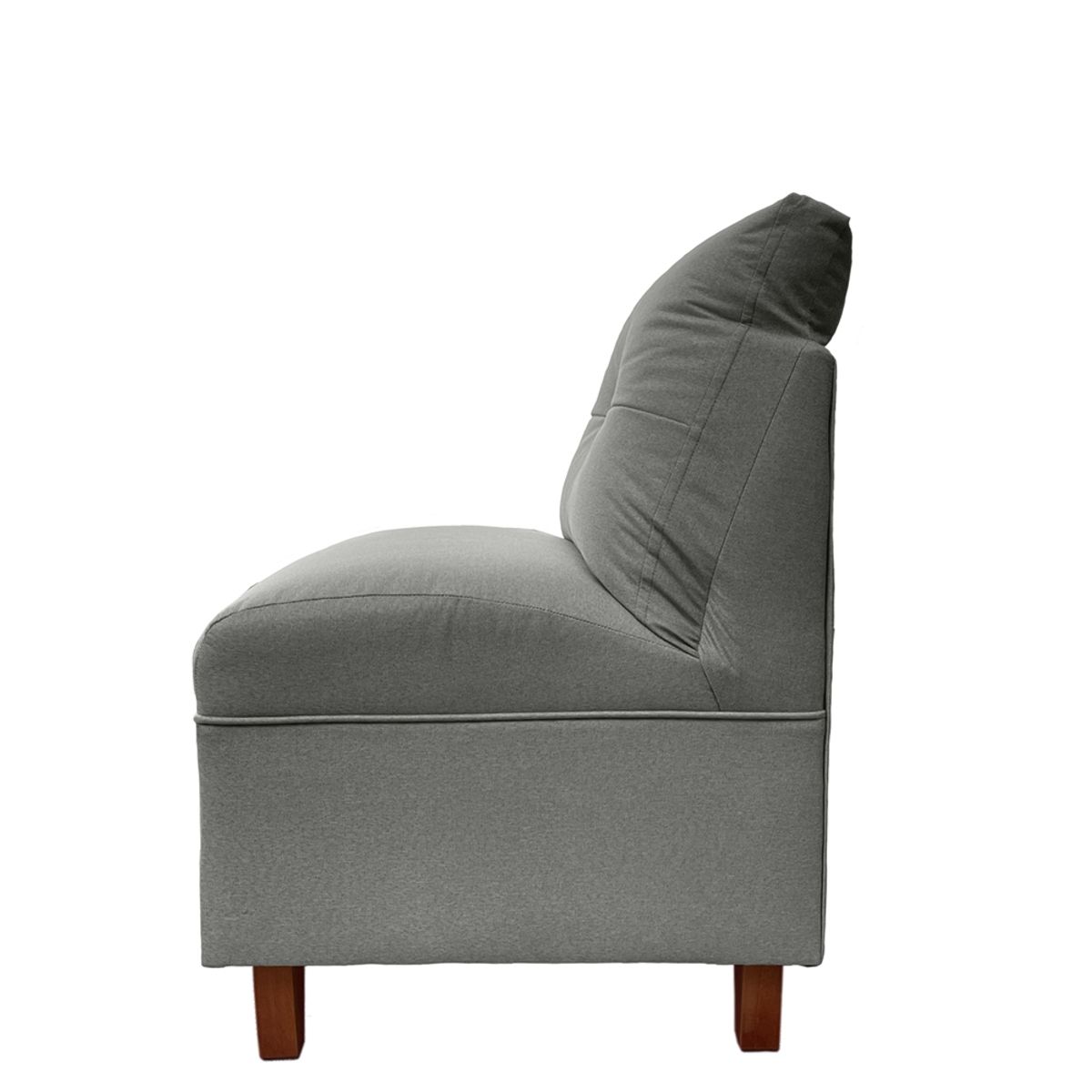 SOFAS HOME - BUTACA MATEO CHENILLE GRIS PATA MADERA 1C