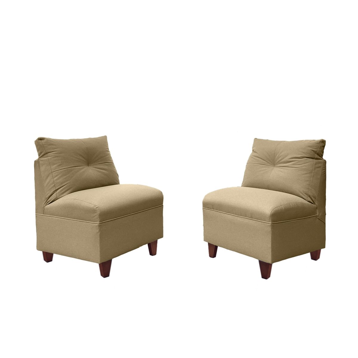 SOFAS HOME - PAR BUTACAS MATEO CHENILLE BEIGE PATA MADERA 1C