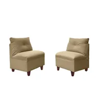 PAR BUTACAS MATEO CHENILLE BEIGE PATA MADERA 1C