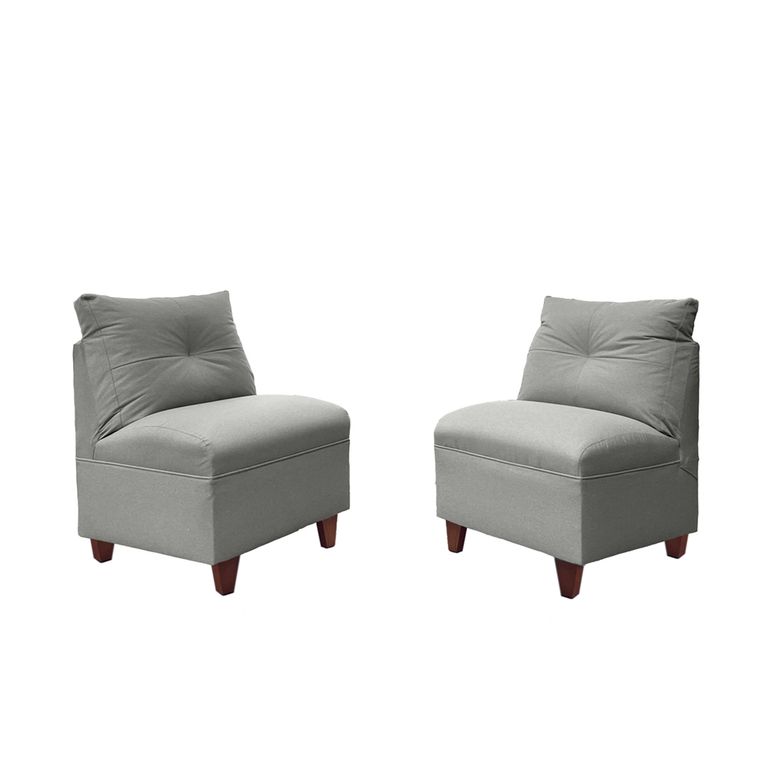 PAR BUTACAS MATEO CHENILLE GRIS PATA MADERA 1C