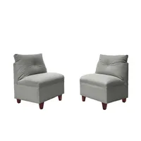 PAR BUTACAS MATEO CHENILLE GRIS PATA MADERA 1C