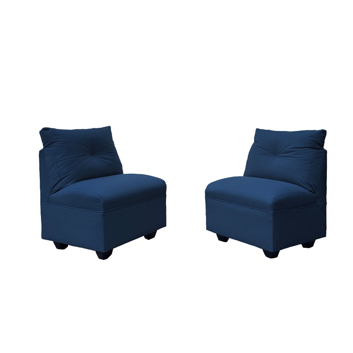 SOFAS HOME - PAR BUTACAS MATEO CHENILLE AZUL PATA PLASTICA 1C