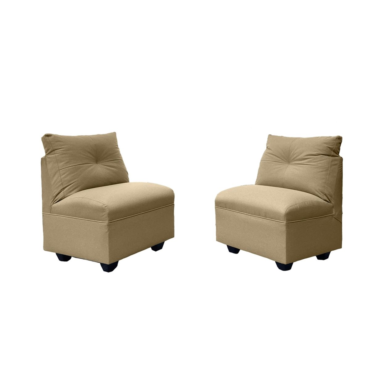 SOFAS HOME - PAR BUTACAS MATEO CHENILLE BEIGE PATA PLASTICA 1C
