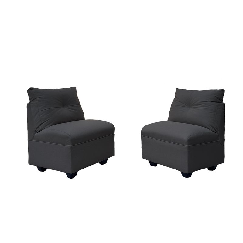 SOFAS HOME - PAR BUTACAS MATEO CHENILLE GRAFITO PATA PLASTICA 1C