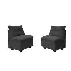 SOFAS HOME - PAR BUTACAS MATEO CHENILLE GRAFITO PATA PLASTICA 1C
