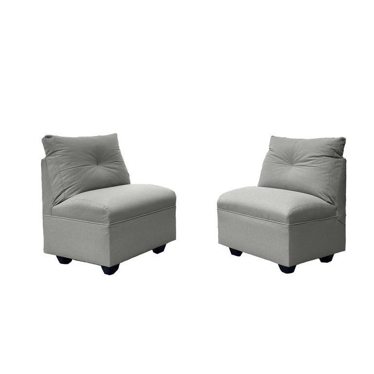 PAR BUTACAS MATEO CHENILLE GRIS PATA PLASTICA 1C
