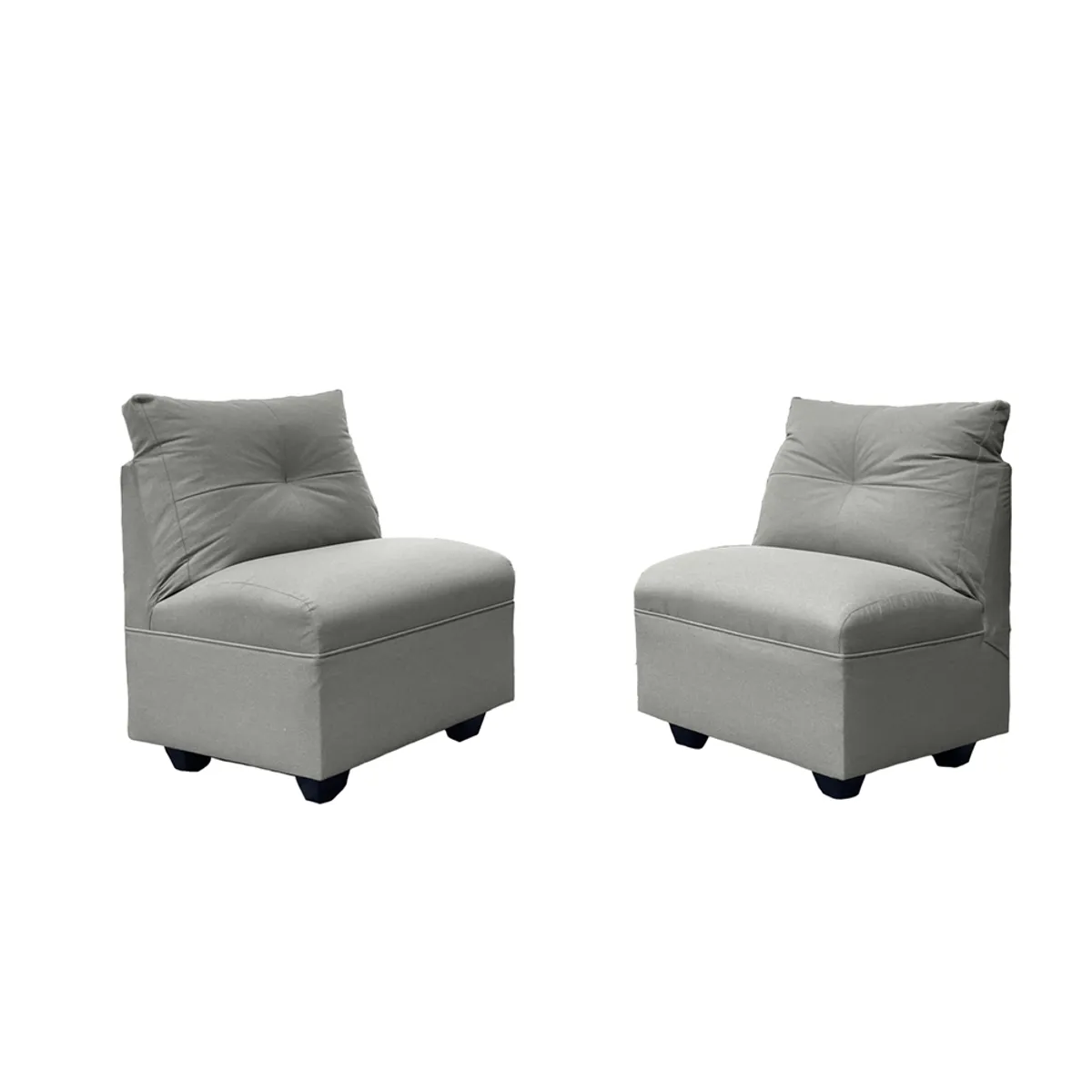 SOFAS HOME - PAR BUTACAS MATEO CHENILLE GRIS PATA PLASTICA 1C