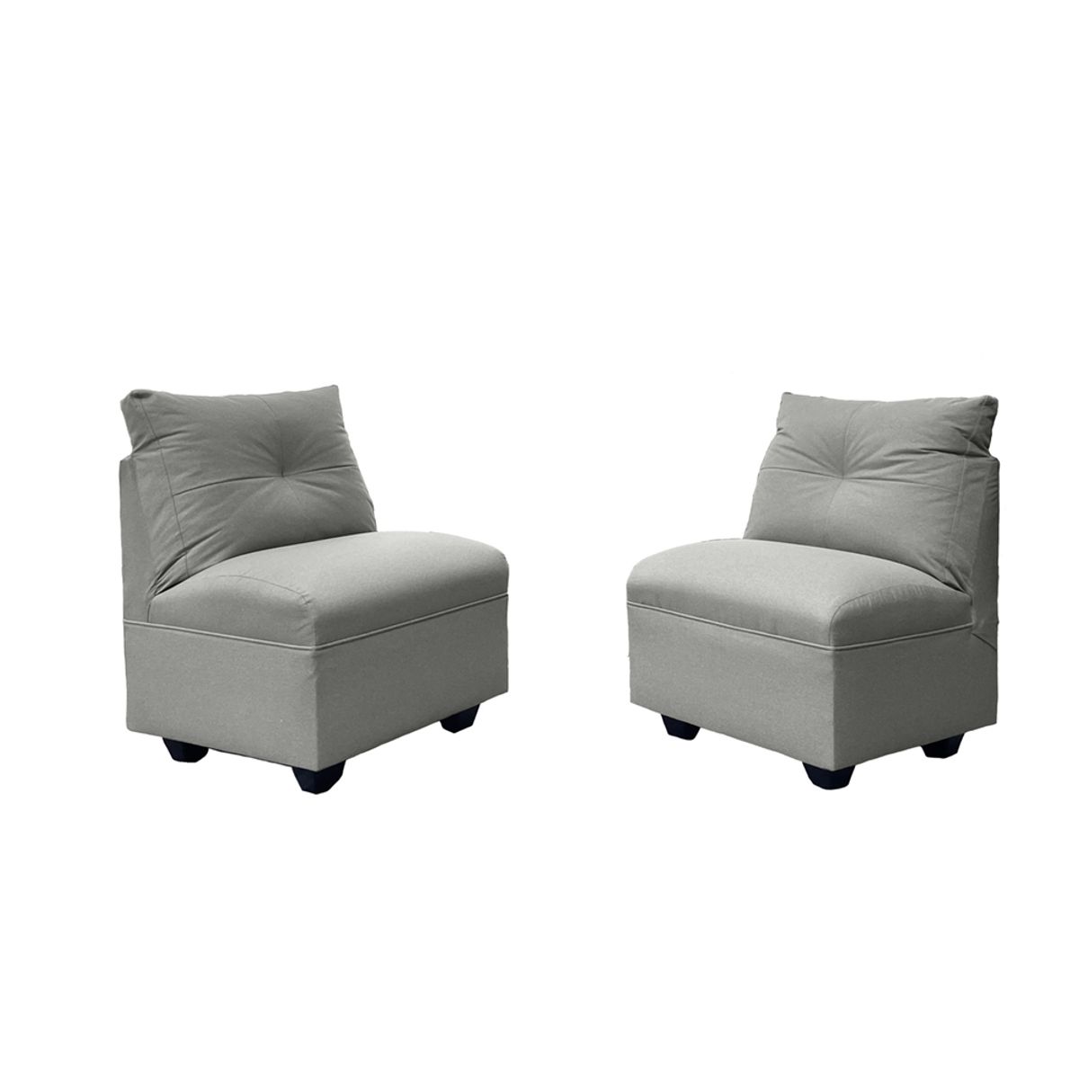 SOFAS HOME - PAR BUTACAS MATEO CHENILLE GRIS PATA PLASTICA 1C