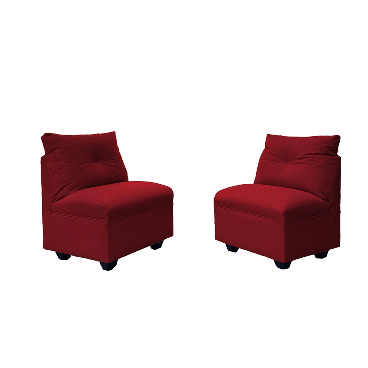 SOFAS HOME - PAR BUTACAS MATEO CHENILLE ROJO PATA PLASTICA 1C