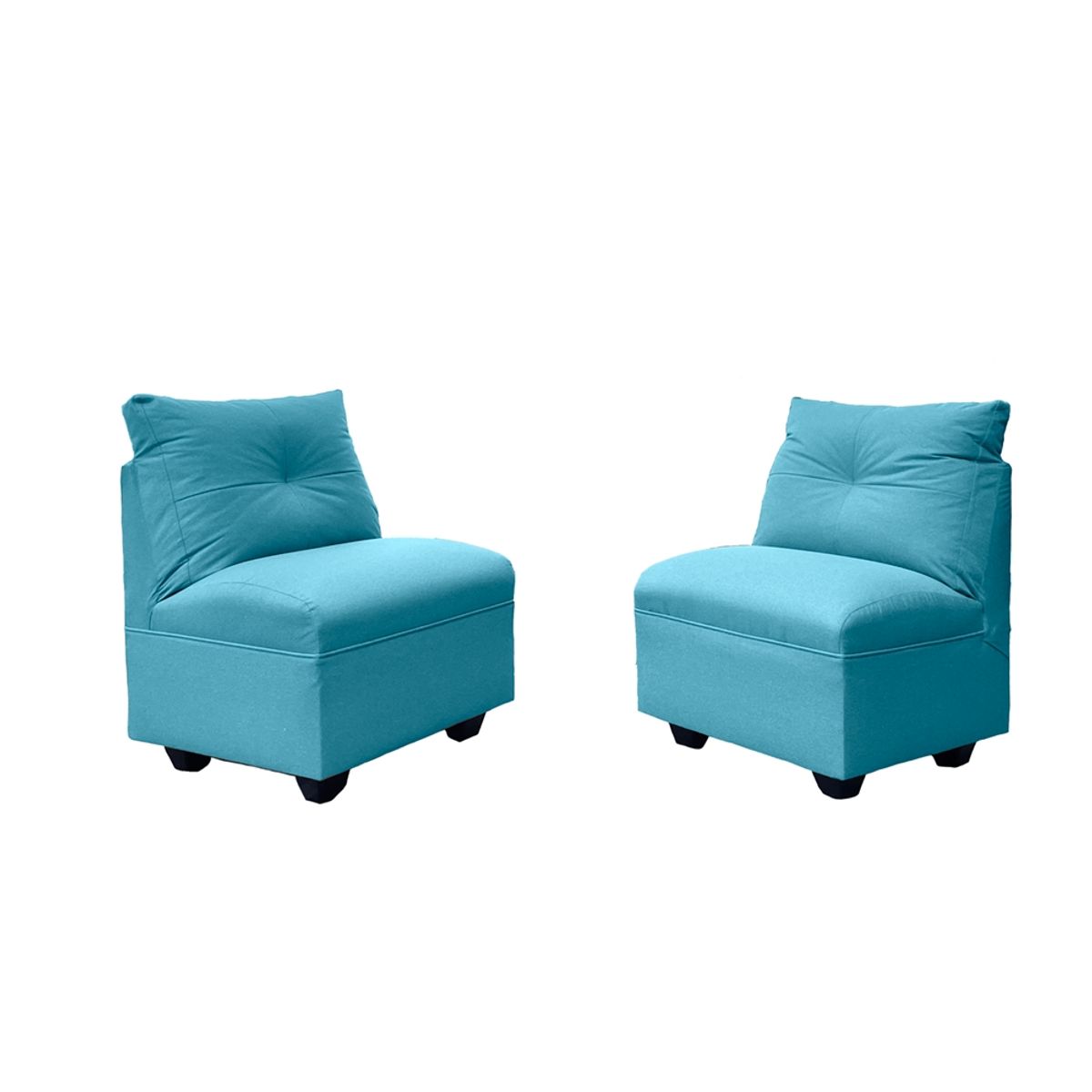 SOFAS HOME - PAR BUTACAS MATEO CHENILLE TURQUESA PATA PLASTICA 1C