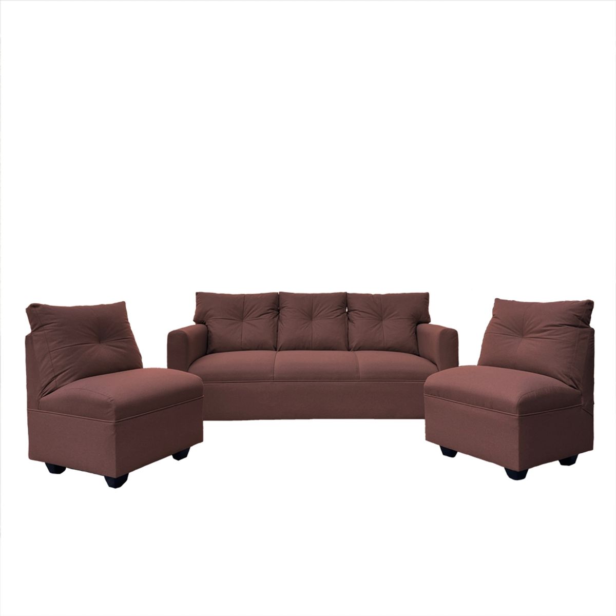 SOFAS HOME - JUEGO LIVING MATEO CHENILLE CAFE PATA PLASTICA 3C1C1C