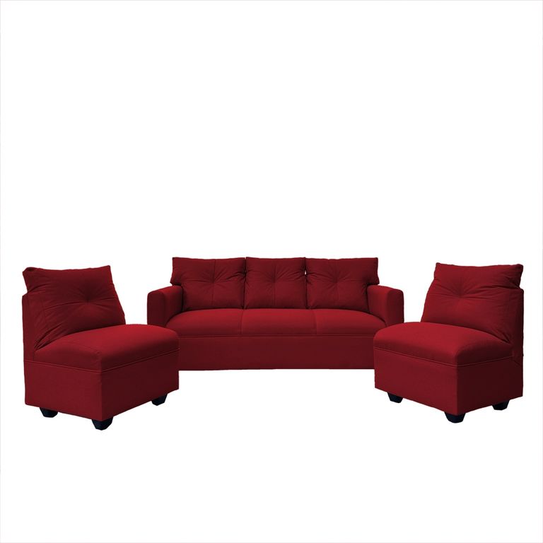 JUEGO LIVING MATEO CHENILLE ROJO PATA PLASTICA 3C1C1C