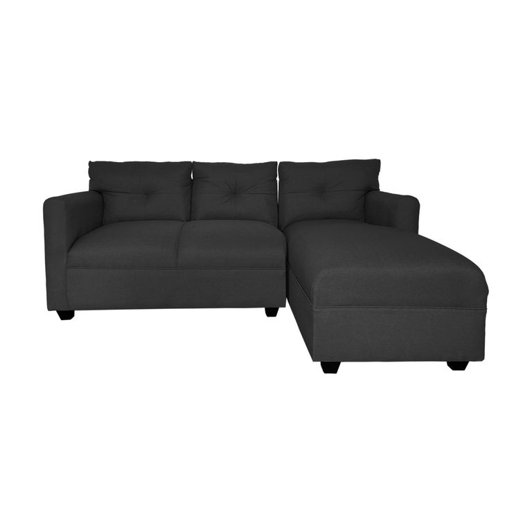 SECCIONAL MATEO CHENILLE GRAFITO PATA PLASTICA