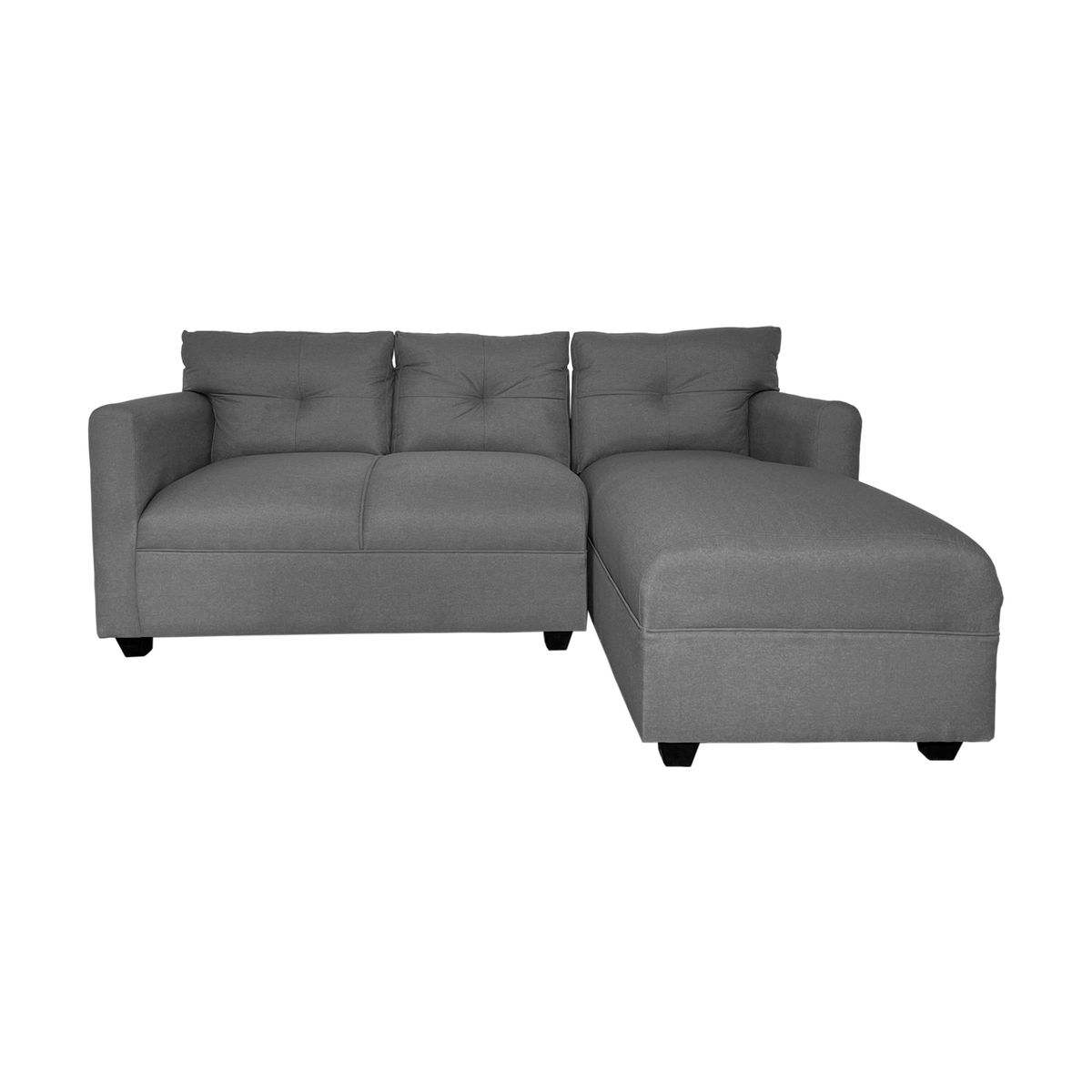 SOFAS HOME - SECCIONAL MATEO CHENILLE GRIS PATA PLASTICA