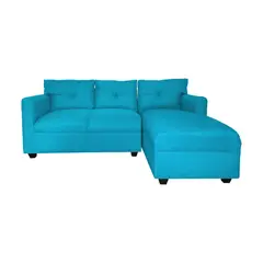 SOFAS HOME - SECCIONAL MATEO CHENILLE TURQUESA PATA PLASTICA