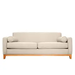 SOFAS HOME - SOFA MELI CHENILLE TIPO LINO BEIGE 3 CUERPOS