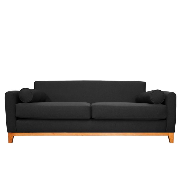 SOFA MELI CHENILLE TIPO LINO GRAFITO 3 CUERPOS
