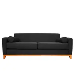 SOFAS HOME - SOFA MELI CHENILLE TIPO LINO GRAFITO 3 CUERPOS
