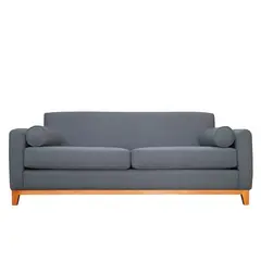 SOFAS HOME - SOFA MELI CHENILLE TIPO LINO GRIS 3 CUERPOS