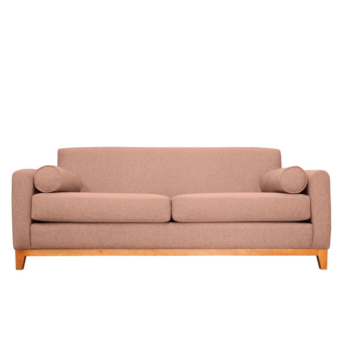 SOFAS HOME - SOFA MELI CHENILLE TIPO LINO PALO ROSA 3 CUERPOS