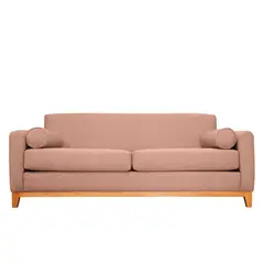 SOFAS HOME - SOFA MELI CHENILLE TIPO LINO PALO ROSA 3 CUERPOS
