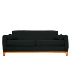 SOFAS HOME - SOFA MELI FELPA NEGRO 3 CUERPOS