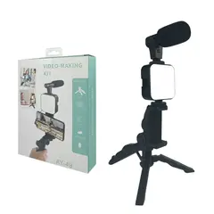 GENERICO - Kit de Grabación Micrófono Luz Led Soporte Control Remoto Trípode