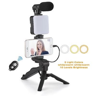 Imagen 2 del producto Kit de Grabación Micrófono Luz Led Soporte Control Remoto Trípode