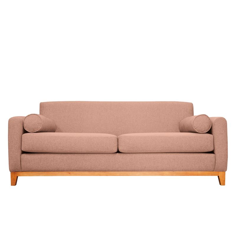 SOFAS HOME - SOFA MELI FELPA PALO ROSA 3 CUERPOS