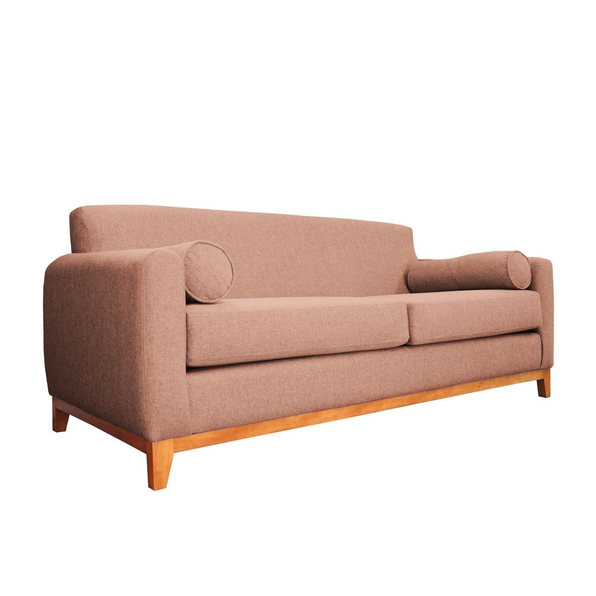 SOFAS HOME - SOFA MELI FELPA PALO ROSA 3 CUERPOS
