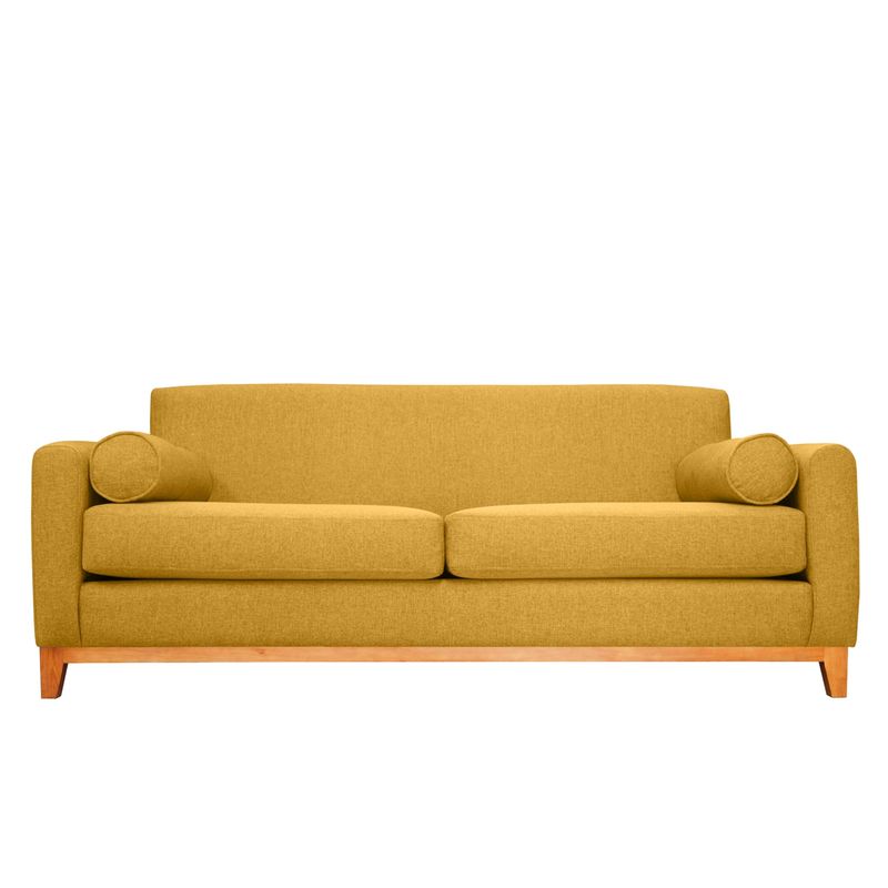 SOFAS HOME - SOFA MELI CHENILLE TIPO LINO AMBARINO 2 CUERPOS