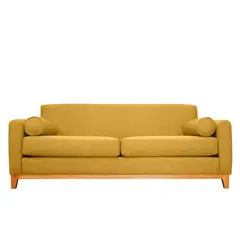 SOFAS HOME - SOFA MELI CHENILLE TIPO LINO AMBARINO 2 CUERPOS