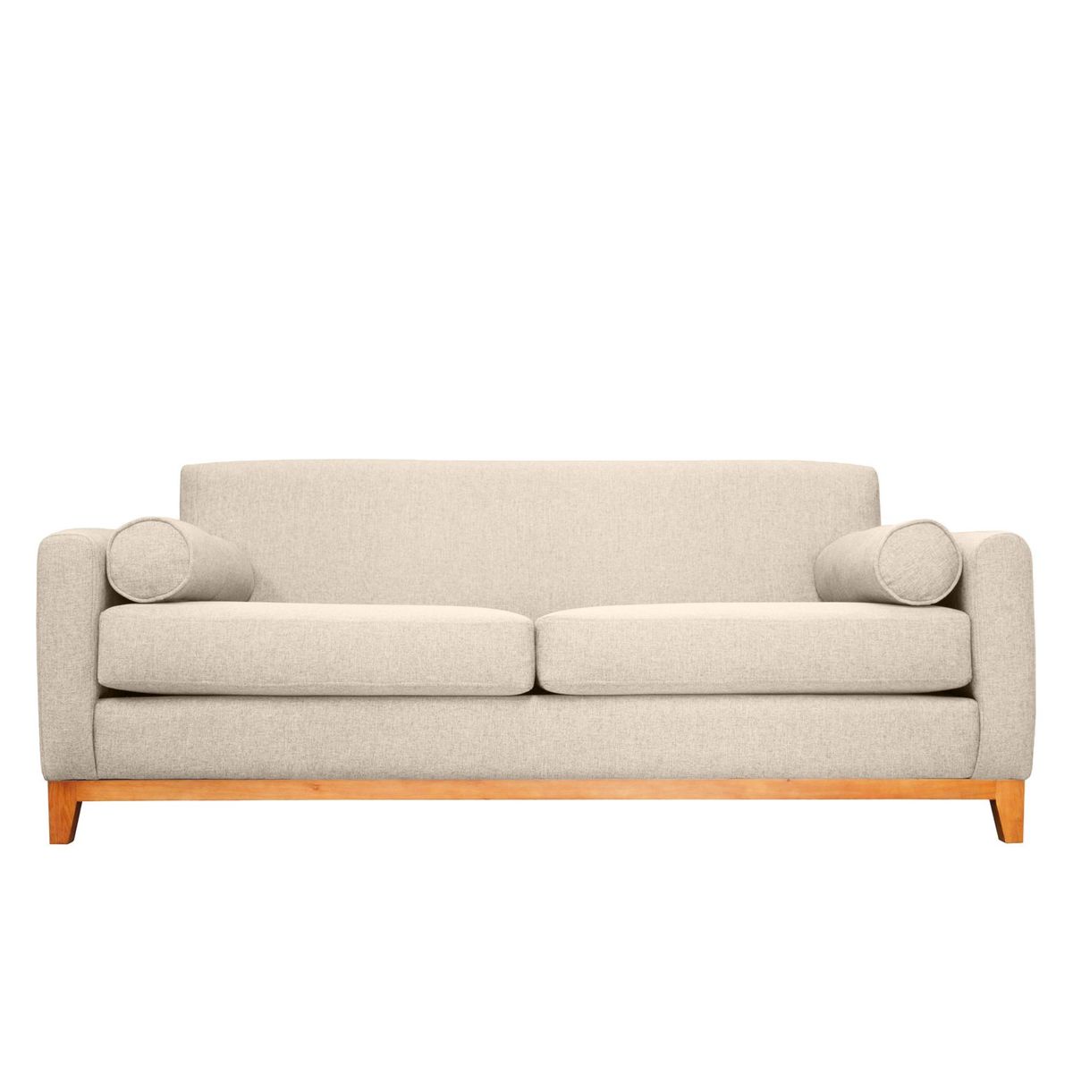 SOFAS HOME - SOFA MELI CHENILLE TIPO LINO BEIGE 2 CUERPOS