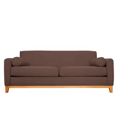 SOFAS HOME - SOFA MELI CHENILLE TIPO LINO CAFE 2 CUERPOS
