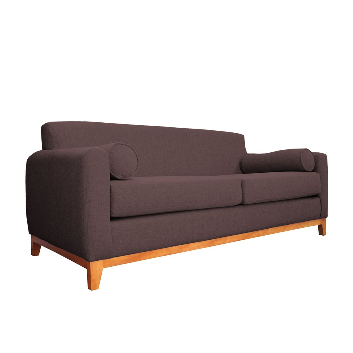 SOFAS HOME - SOFA MELI CHENILLE TIPO LINO CAFE 2 CUERPOS