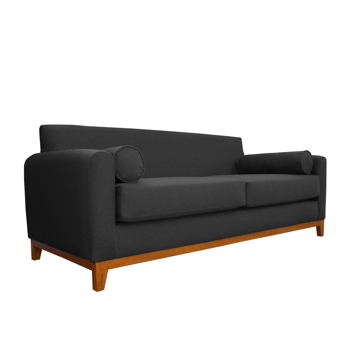 SOFAS HOME - SOFA MELI CHENILLE TIPO LINO GRAFITO 2 CUERPOS