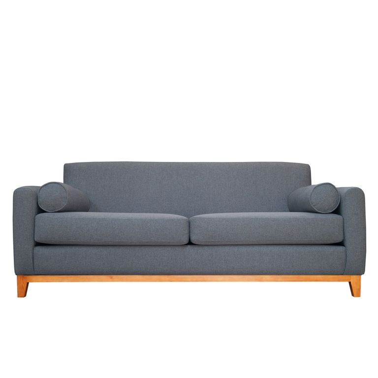 SOFA MELI CHENILLE TIPO LINO GRIS 2 CUERPOS