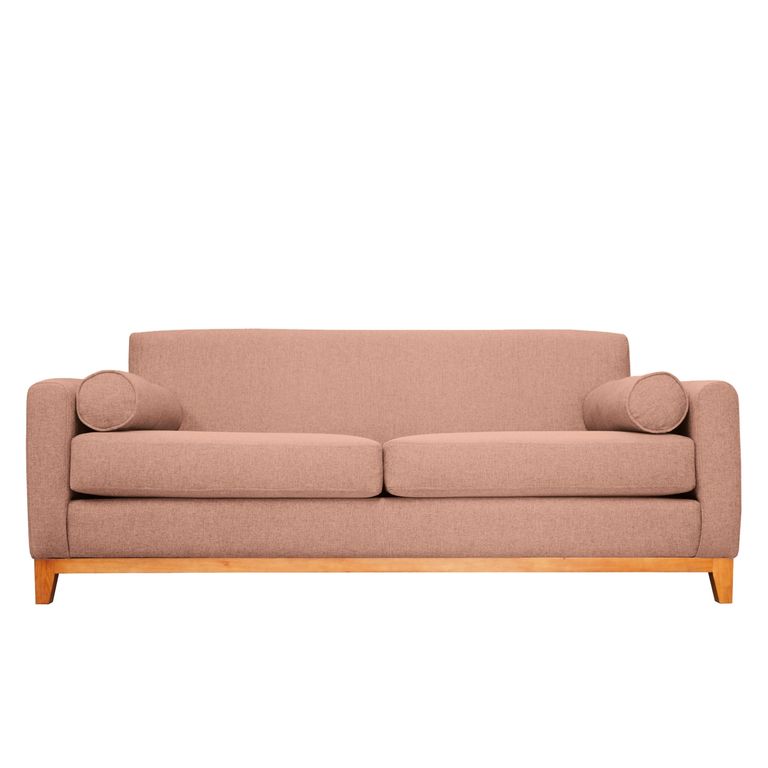 SOFA MELI CHENILLE TIPO LINO PALO ROSA 2 CUERPOS