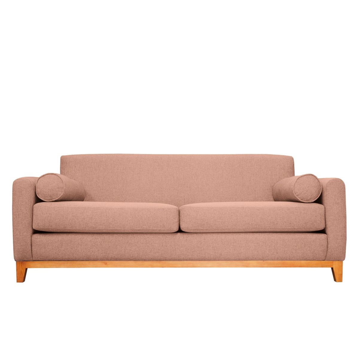 SOFAS HOME - SOFA MELI CHENILLE TIPO LINO PALO ROSA 2 CUERPOS