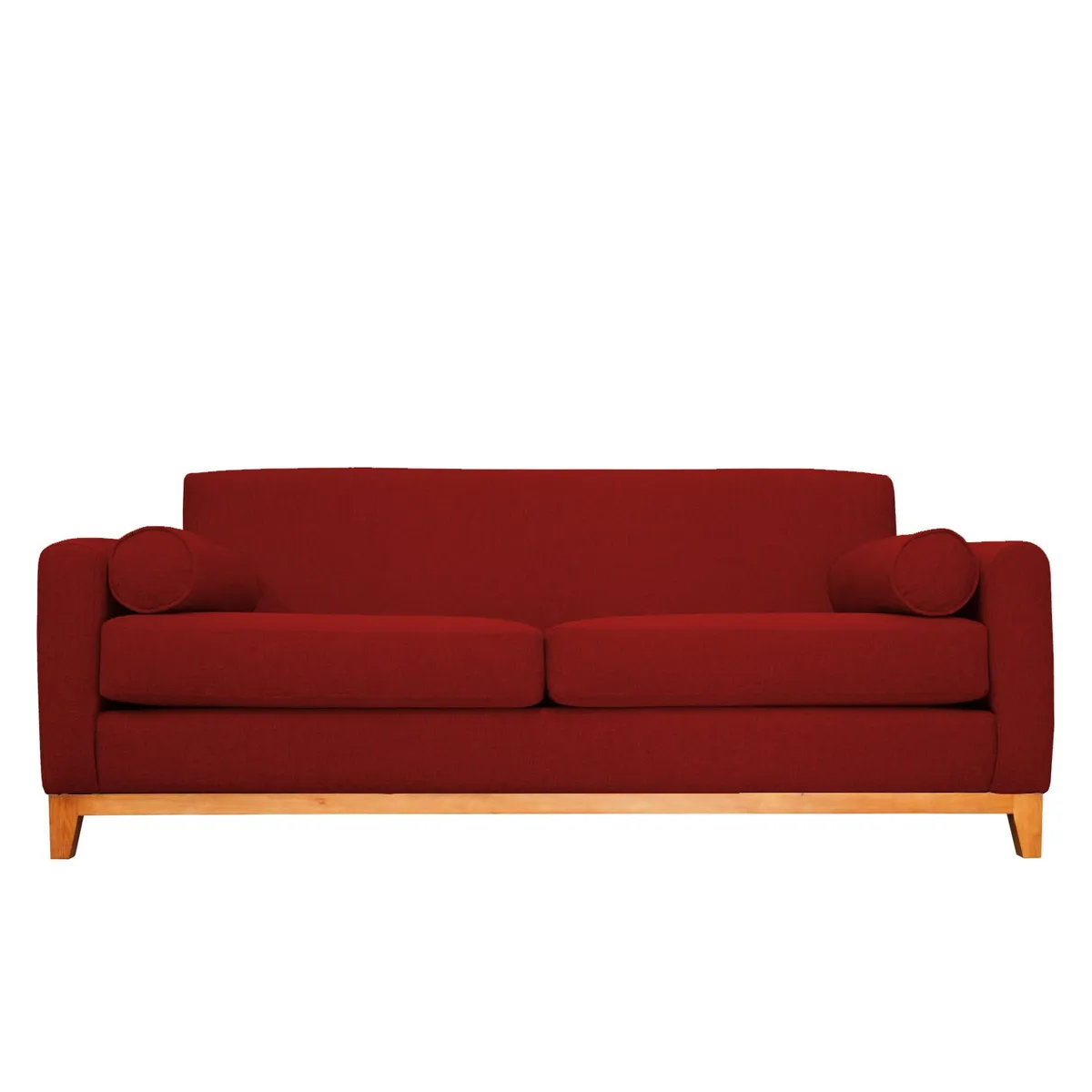 SOFAS HOME - SOFA MELI CHENILLE TIPO LINO ROJO 2 CUERPOS