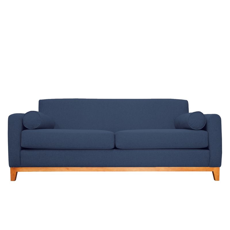 SOFAS HOME - SOFA MELI FELPA AZUL 2 CUERPOS