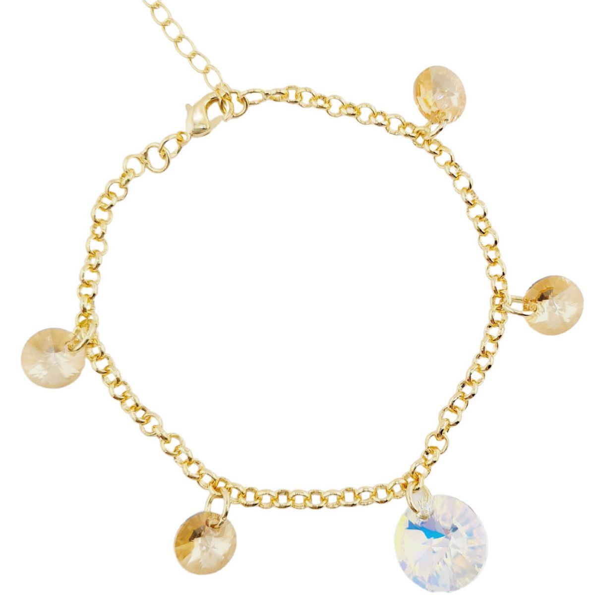 JOYAS MONTERO - Pulsera Nepal Gold 24K creado con cristales de Swarovski® Golden Shadow