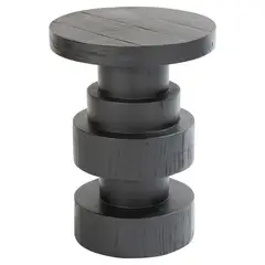 MEYA MUEBLES - Mesa Lateral Tainan madera negra 57x42