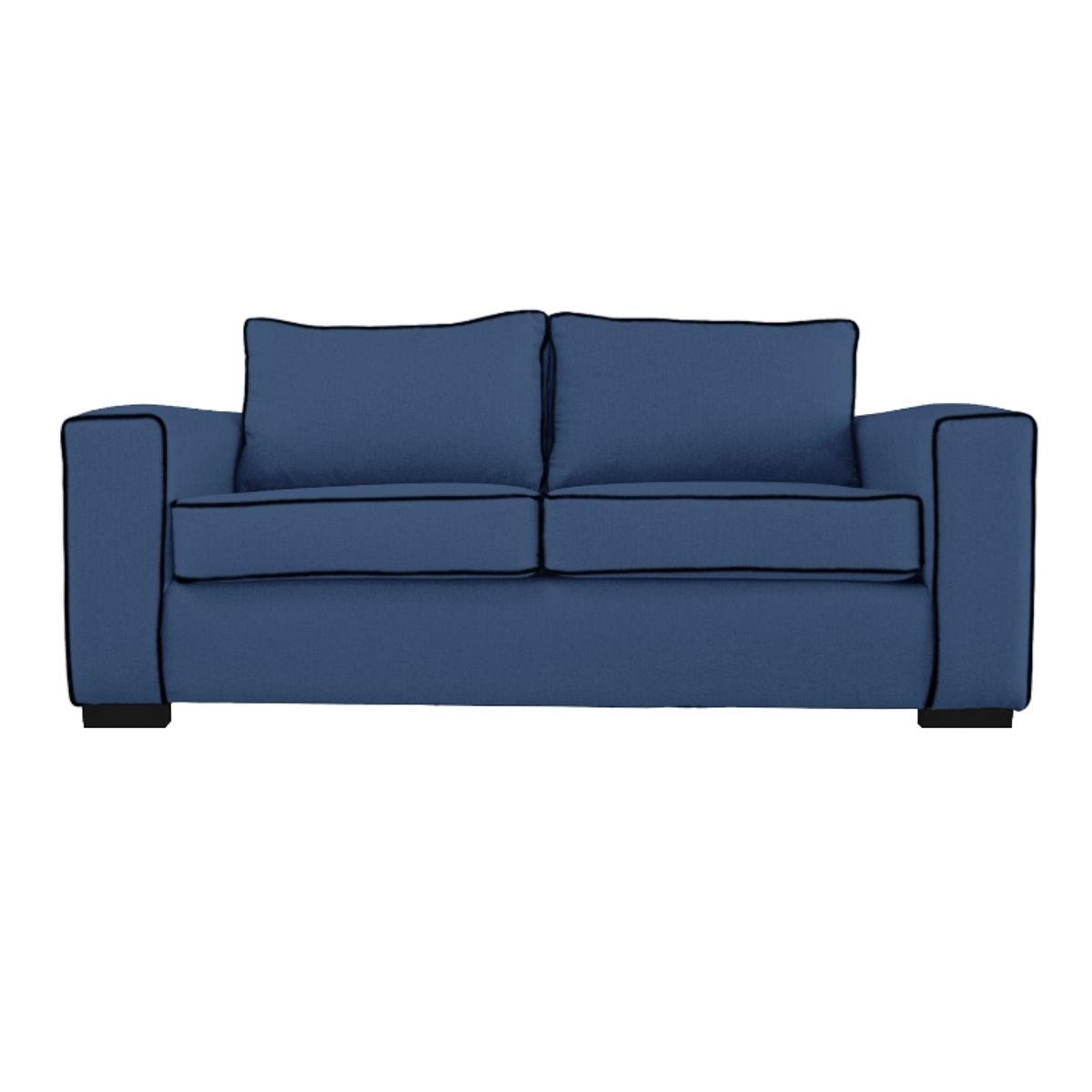 SOFAS HOME - SOFA GABRO CHENILLE TIPO LINO AZUL 3 CUERPOS