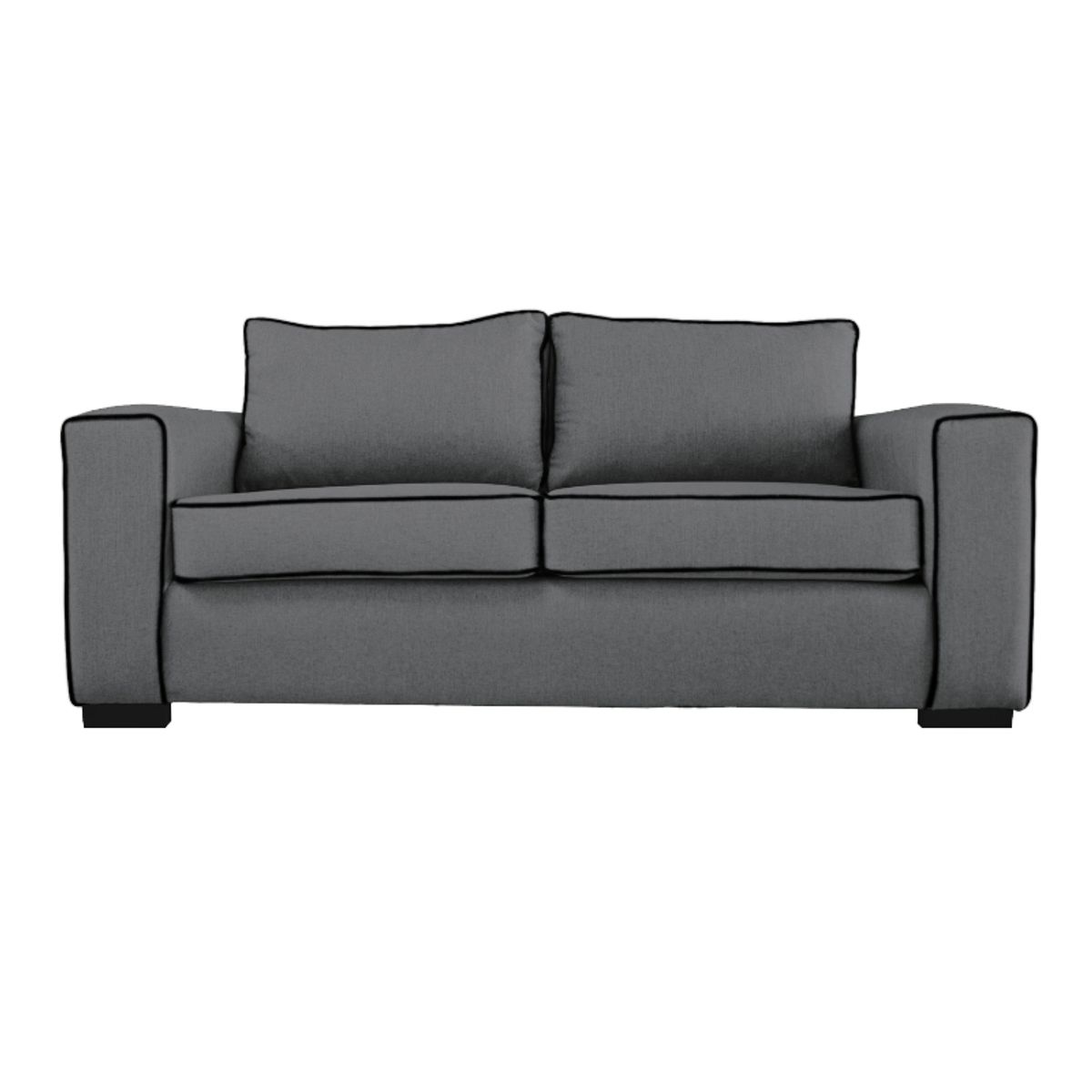 SOFAS HOME - SOFA GABRO CHENILLE TIPO LINO GRIS 3 CUERPOS