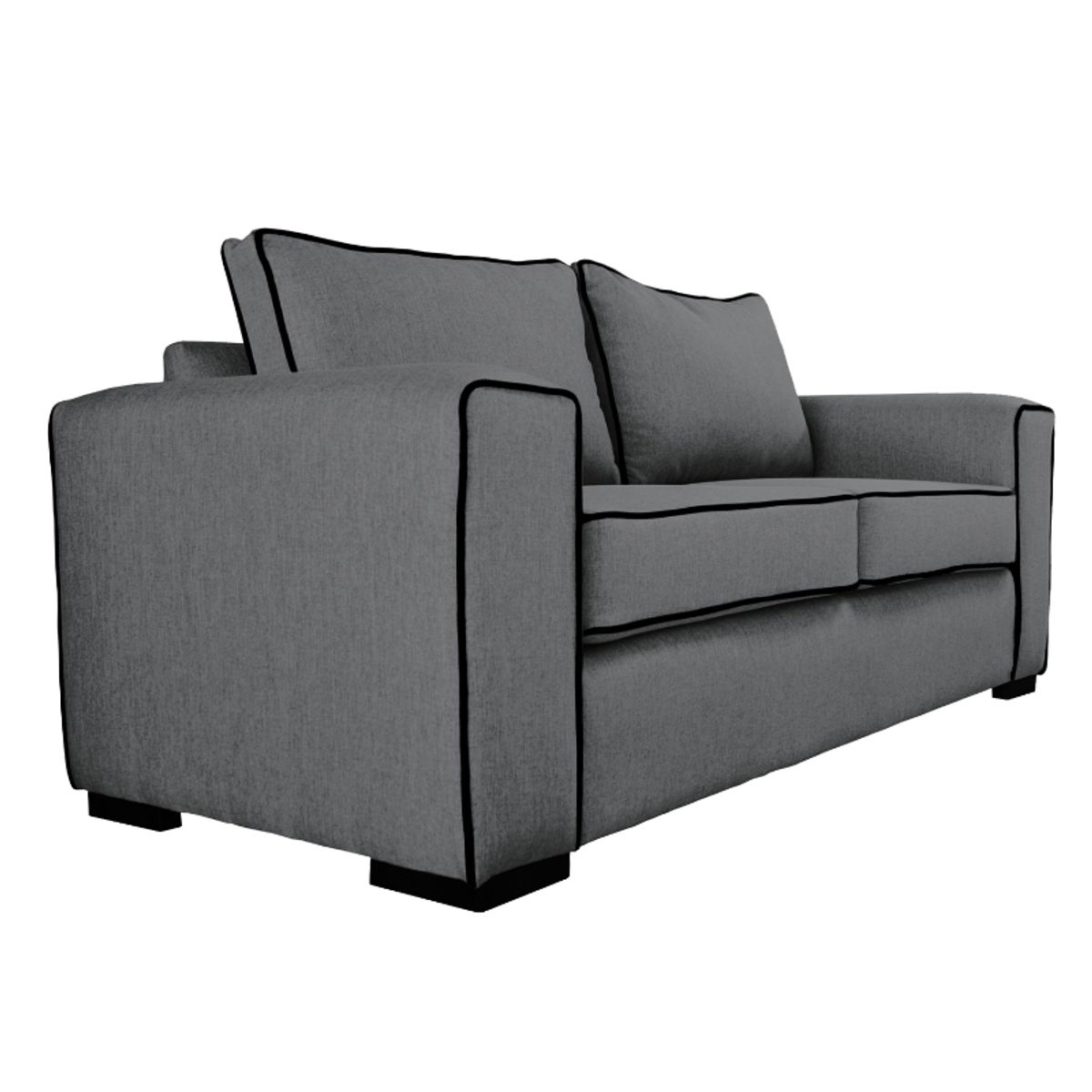 SOFAS HOME - SOFA GABRO CHENILLE TIPO LINO GRIS 3 CUERPOS