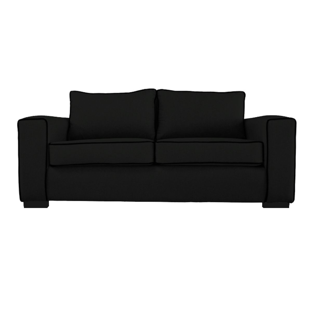 SOFAS HOME - SOFA GABRO CHENILLE TIPO LINO NEGRO 3 CUERPOS