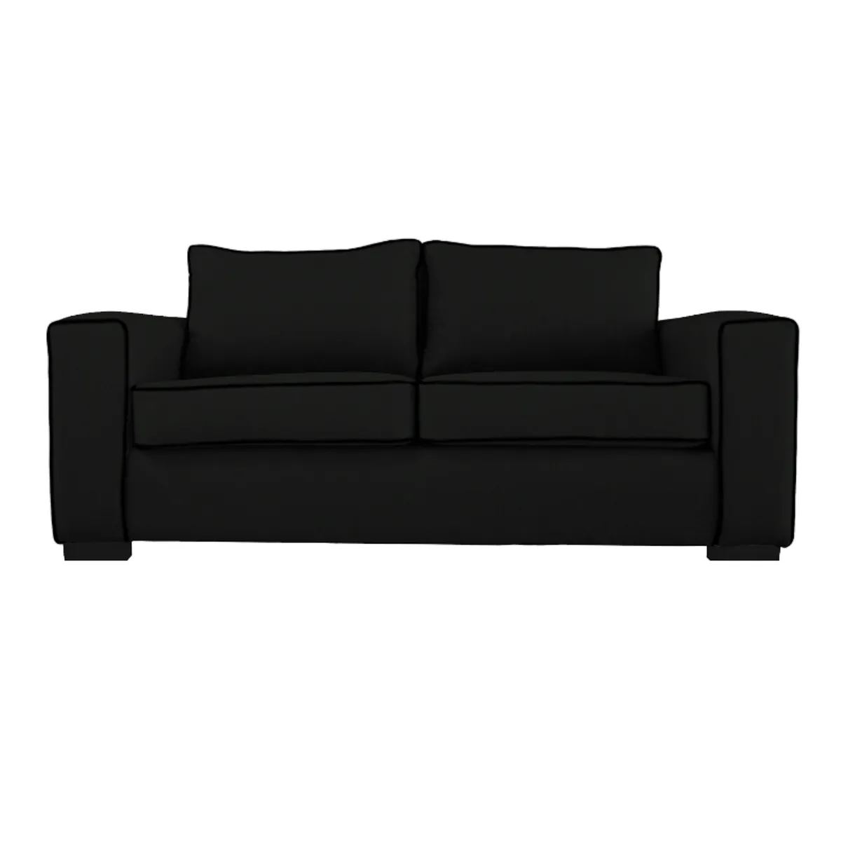 SOFAS HOME - SOFA GABRO CHENILLE TIPO LINO NEGRO 3 CUERPOS