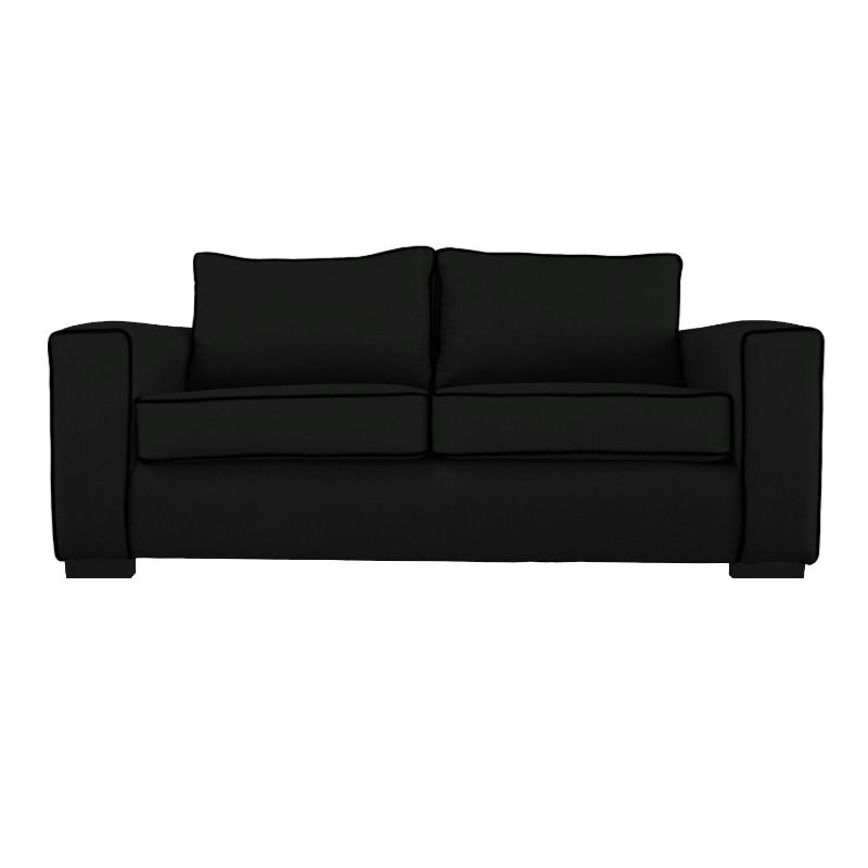 SOFAS HOME - SOFA GABRO CHENILLE TIPO LINO NEGRO 3 CUERPOS